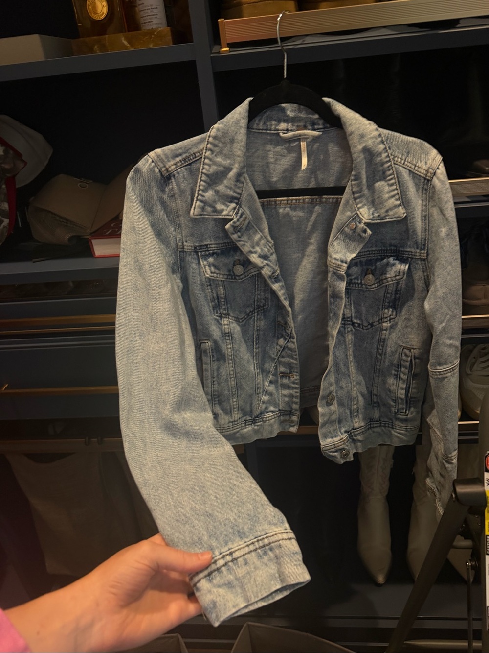 Free People Light Blue Washed Denim Jacket